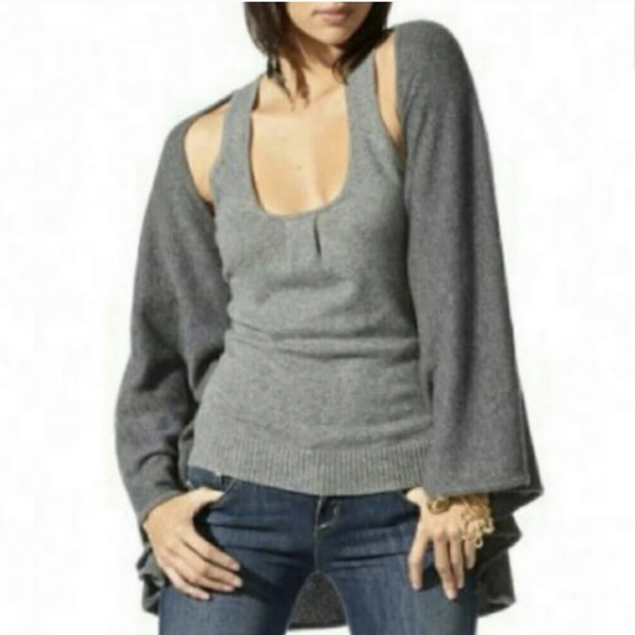 Bebe Cozy 100% Cashmere Cardigan Cape Oversized Shawl Wrap - Picture 2 of 8